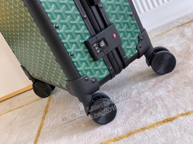 Goyard行李箱 90048 戈雅拉杆箱 標誌性印花圖案配鋁框 復古形的拉箱xzx1167